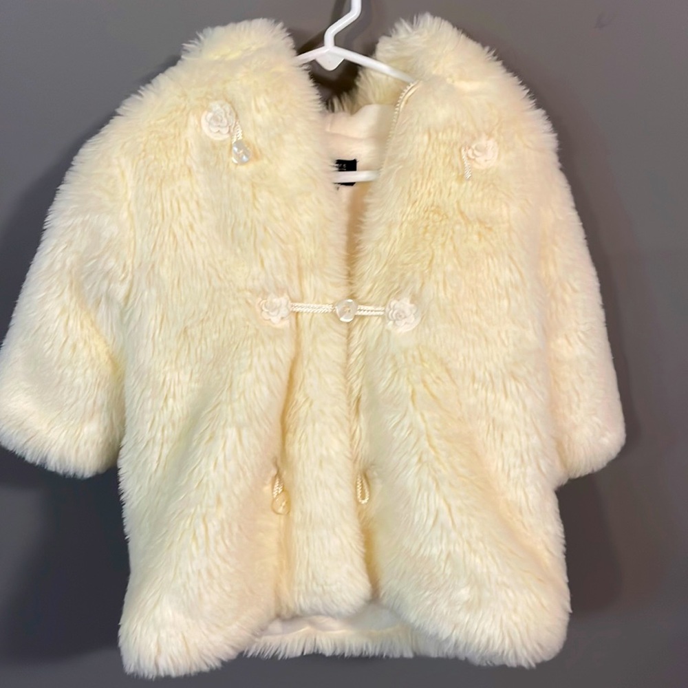 White fur coat for 2 year old